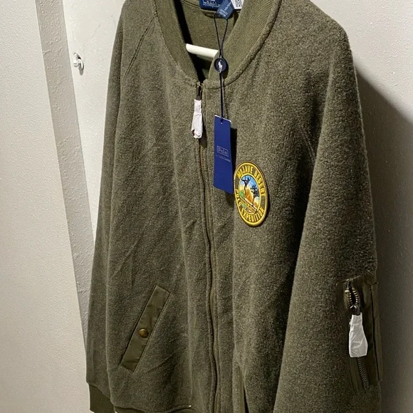 Polo by Ralph Lauren, men's fleece bomber jacket, size XL new with tags.